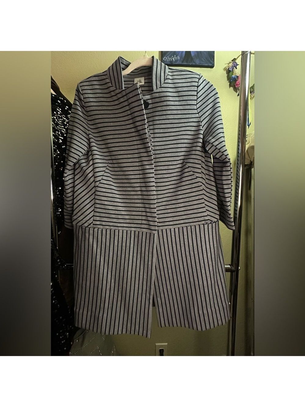 Cabi Dappled Striped Car Coat